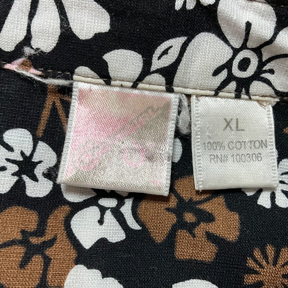 COWGIRL UP 100% Cotton Floral Western Shirt w/ Brown Lace Detail XL - Picture 5 of 13